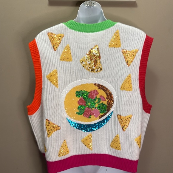 NWT Queen of Sparkles Queso Queen Sweater Vest Sz Small - Picture 3 of 5